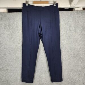 Cache Navy Blue‎ Zipper Ankle Pants Women's Size 12 Rayon Blend